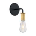 Product Image of Ryder 1 Light Wall Sconce Fixture Black Finish w/ Brushed Brass Sockets