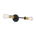 Product Image of Ryder 2 Light Vanity Fixture Black Finish w/ Brushed Brass Sockets