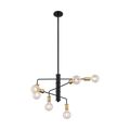 Product Image of Ryder 6 Light Chandelier Fixture Black Finish w/ Brushed Brass Sockets
