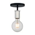 Product Image of Ryder 1 Light Semi Flush Fixture Black Finish w/ Polished Nickel Sockets