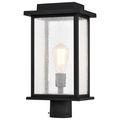 Product Image of Sullivan Collection Outdoor 17 inch Post Light Pole Lantern Matte Black Finish w/ Clear Seeded Glass