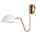 Product Image of Trilby 1 Light Wall Sconce Matte White w/ Burnished Brass