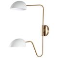 Product Image of Trilby 2 Light Wall Sconce Matte White w/ Burnished Brass