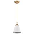 Product Image of Dover 1 Light Small Pendant White w/ Vintage Brass