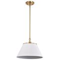 Product Image of Dover 1 Light Medium Pendant White w/ Vintage Brass