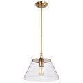 Product Image of Dover 1 Light Medium Pendant Vintage Brass w/ Clear Glass