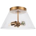 Product Image of Dover 3 Light Small Flush Mount Vintage Brass w/ Clear Glass
