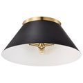 Product Image of Dover 3 Light Large Flush Mount Black w/ Vintage Brass