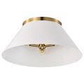 Product Image of Dover 3 Light Large Flush Mount White w/ Vintage Brass