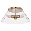 Product Image of Dover 3 Light Large Flush Mount Vintage Brass w/ Clear Glass