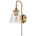 Product Image of Dover 1 Light Wall Sconce Vintage Brass w/ Clear Glass