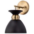 Product Image of Perkins 1 Light Wall Sconce Matte Black w/ Burnished Brass