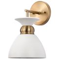 Product Image of Perkins 1 Light Wall Sconce Matte White w/ Burnished Brass
