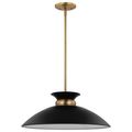 Product Image of Perkins 1 Light Medium Pendant Matte Black w/ Burnished Brass