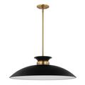 Product Image of Perkins 1 Light Large Pendant Matte Black w/ Burnished Brass