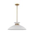 Product Image of Perkins 1 Light Medium Pendant Matte White w/ Burnished Brass