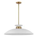 Product Image of Perkins 1 Light Large Pendant Matte White w/ Burnished Brass