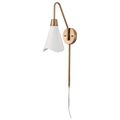 Product Image of Tango 1 Light Wall Sconce Matte White w/ Burnished Brass