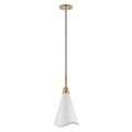 Product Image of Tango 1 Light Small Pendant Matte White w/ Burnished Brass