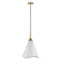 Product Image of Tango 1 Light Medium Pendant Matte White w/ Burnished Brass