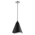 Product Image of Tango 1 Light Medium Pendant Matte Black w/ Polished Nickel