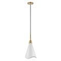 Product Image of Tango 1 Light Large Pendant Matte White w/ Burnished Brass