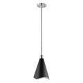 Product Image of Tango 1 Light Large Pendant Matte Black w/ Polished Nickel