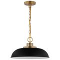 Product Image of Colony 1 Light Small Pendant Matte Black w/ Burnished Brass