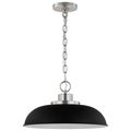 Product Image of Colony 1 Light Small Pendant Matte Black w/ Polished Nickel