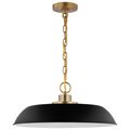 Product Image of Colony 1 Light Medium Pendant Matte Black w/ Burnished Brass