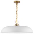 Product Image of Colony 1 Light Large Pendant Matte White w/ Burnished Brass