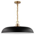 Product Image of Colony 1 Light Large Pendant Matte Black w/ Burnished Brass