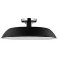 Product Image of Colony 1 Light Medium Semi-Flush Mount Fixture Matte Black w/ Polished Nickel