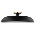 Product Image of Colony 1 Light Large Semi-Flush Mount Fixture Matte Black w/ Burnished Brass
