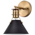 Product Image of Outpost 1 Light Wall Sconce Matte Black w/ Burnished Brass