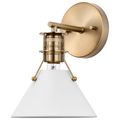 Product Image of Outpost 1 Light Wall Sconce Matte White w/ Burnished Brass