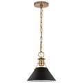Product Image of Outpost 1 Light Small Pendant Matte Black w/ Burnished Brass