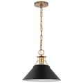Product Image of Outpost 1 Light Medium Pendant Matte Black w/ Burnished Brass