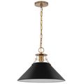 Product Image of Outpost 1 Light Large Pendant Matte Black w/ Burnished Brass
