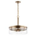 Product Image of Intersection 3 Light Pendant Burnished Brass w/ Clear Glass