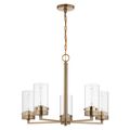 Product Image of Intersection 5 Light Chandelier Burnished Brass w/ Clear Glass