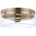 Product Image of Intersection Small Flush Mount Fixture Burnished Brass w/ Clear Glass