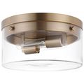 Product Image of Intersection Medium Flush Mount Fixture Burnished Brass w/ Clear Glass