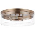 Product Image of Intersection Large Flush Mount Fixture Burnished Brass w/ Clear Glass
