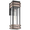 Product Image of Homestead 1 Light Medium Wall Lantern Matte Black & Wood Finish w/ Clear Seeded Glass