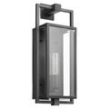 Product Image of Exhibit 1 Light Medium Wall Lantern Matte Black Finish w/ Clear Beveled Glass