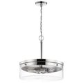Product Image of Intersection 3 Light Pendant Polished Nickel w/ Clear Glass