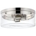 Product Image of Intersection Small Flush Mount Fixture Polished Nickel w/ Clear Glass