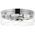 Product Image of Intersection Large Flush Mount Fixture Polished Nickel w/ Clear Glass