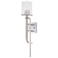 Product Image of Terrace 1 Light Wall Sconce Polished Nickel Finish Crackel Glass
